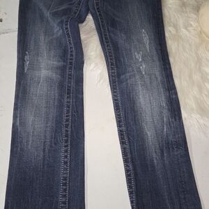 Miss Me Dark Blue Straight Leg Jeans